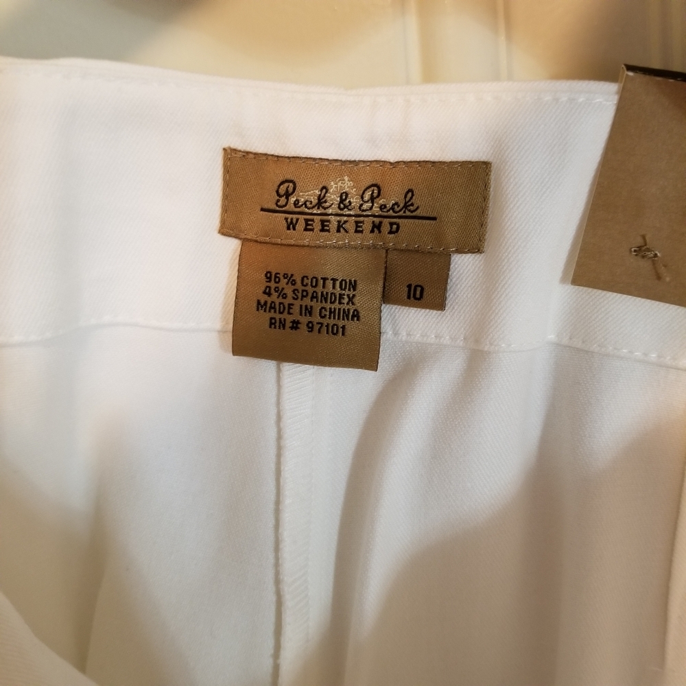 New Peck&Peck white crop pants. Size 10. - Picture 2 of 5